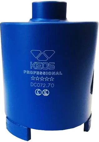 Коронка алмазная по бетону KEOS (сухой рез) М16 72/70мм (DC072.70)