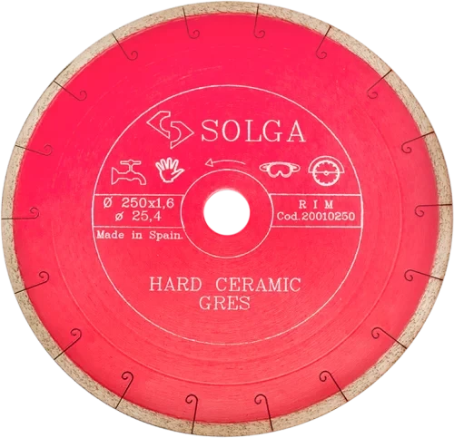 Диск алмазный СОЛГА ДИАМАНТ (Solga Diamant) ТВЕРДАЯ КЕРАМИКА (HARD CERAMICS) сплошной по керамограниту 250х25,4 мм