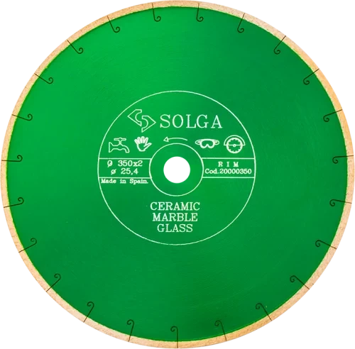 Диск алмазный СОЛГА ДИАМАНТ (Solga Diamant) КЕРАМИКА МРАМОР (CERAMICS MARBLE) сплошной по керамике и мрамору 350х25,4 мм (20000350)
